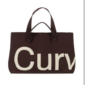 Elegant Brown Tote with Bold Lettering
